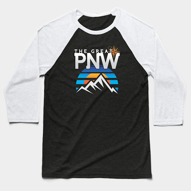 PNW Mountaineer Baseball T-Shirt by dustbrain